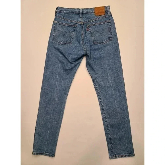 Levi's 501 S Skinny Straight Leg Jeans Blue Denim Button Fly Front 27 - Picture 8 of 16